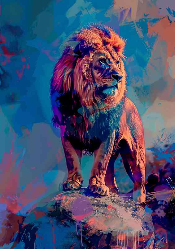 Magestic colourful Lion