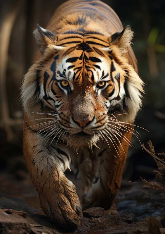 Majestic Bengal Tiger walking