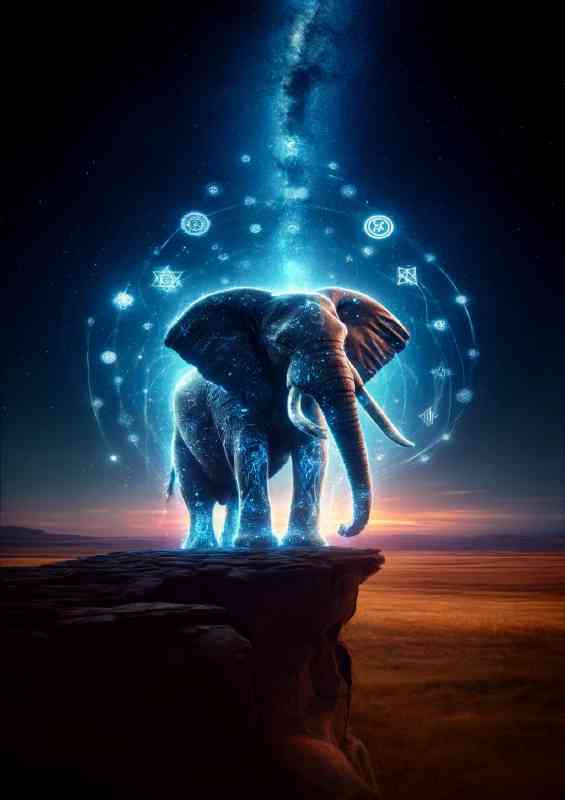 Majestic Elephant skin glowing with ethereal runes