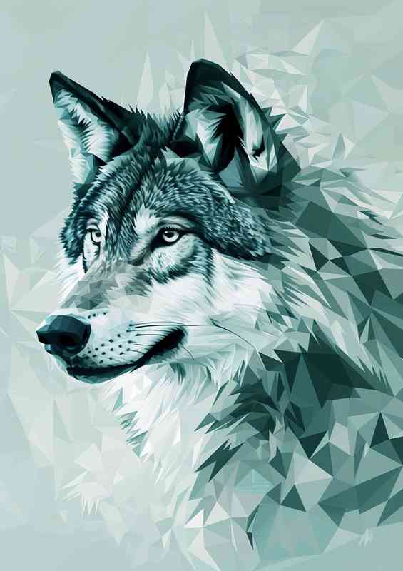 Mixed Geometric wolf design