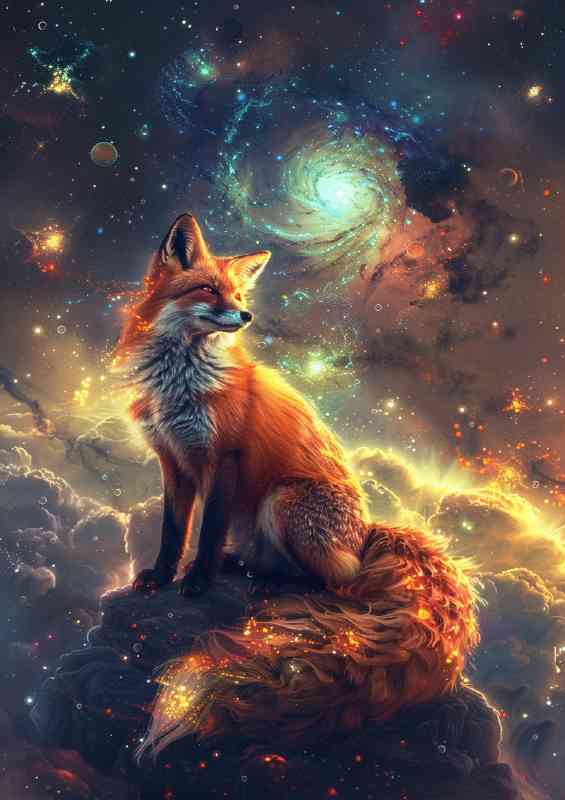Mystical golden Fox with fur that glows
