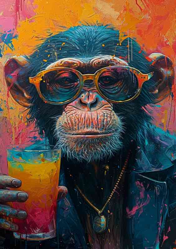 Paint monkey to bring you a drink