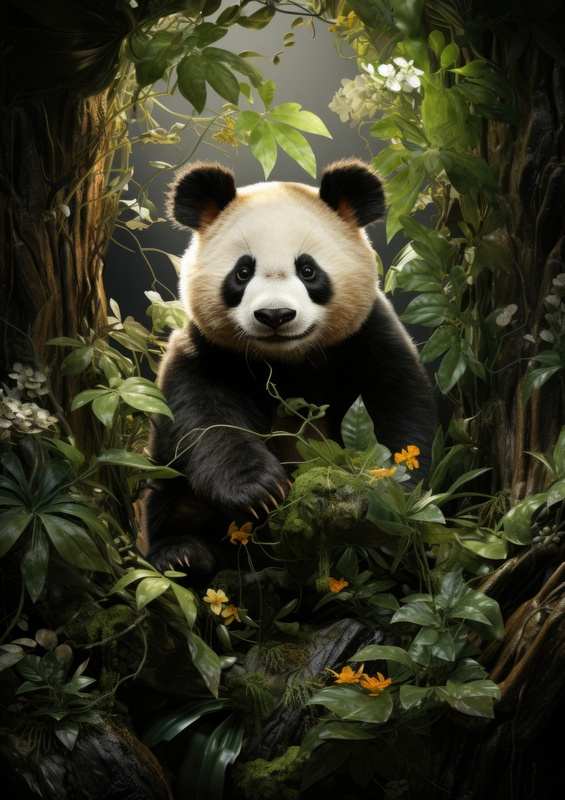 Panda Bear in the jungle