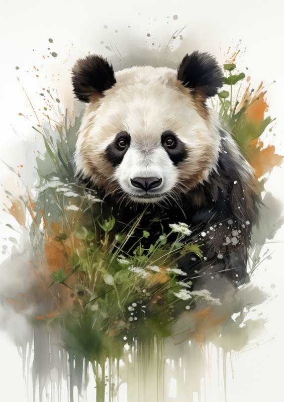 Panda painted art