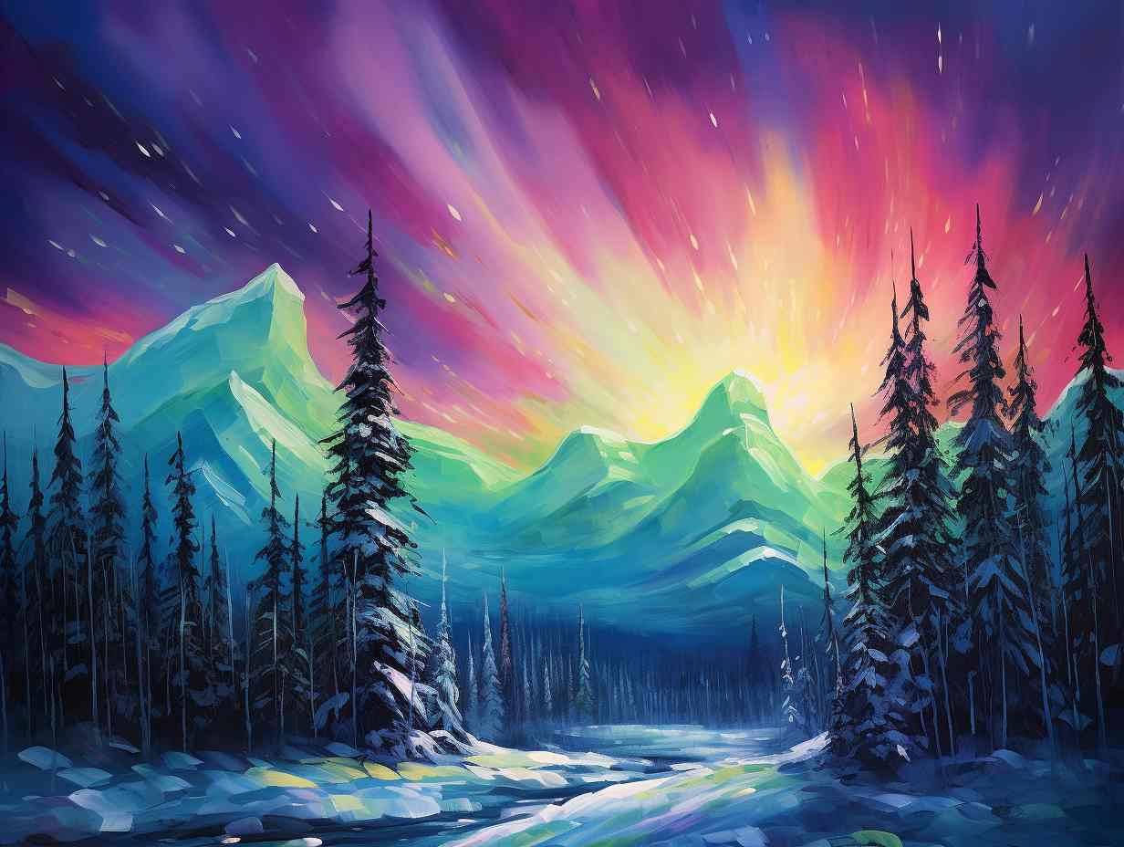 Trees in Twilight Northern Lights Ballet