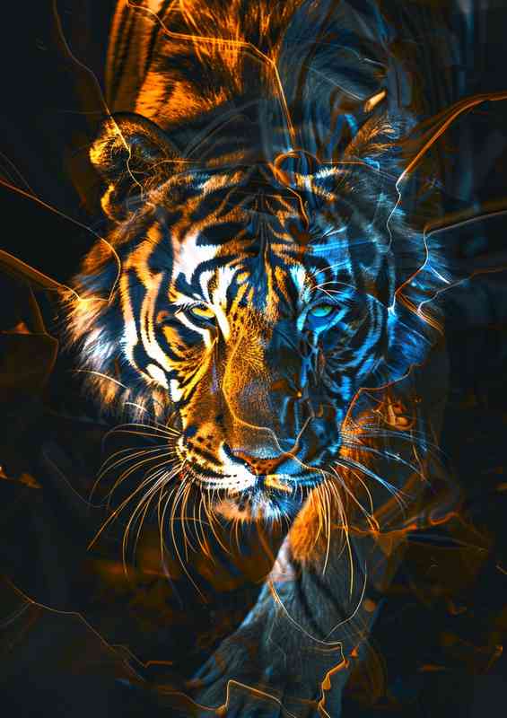 Prowling Tiger in a abstract form