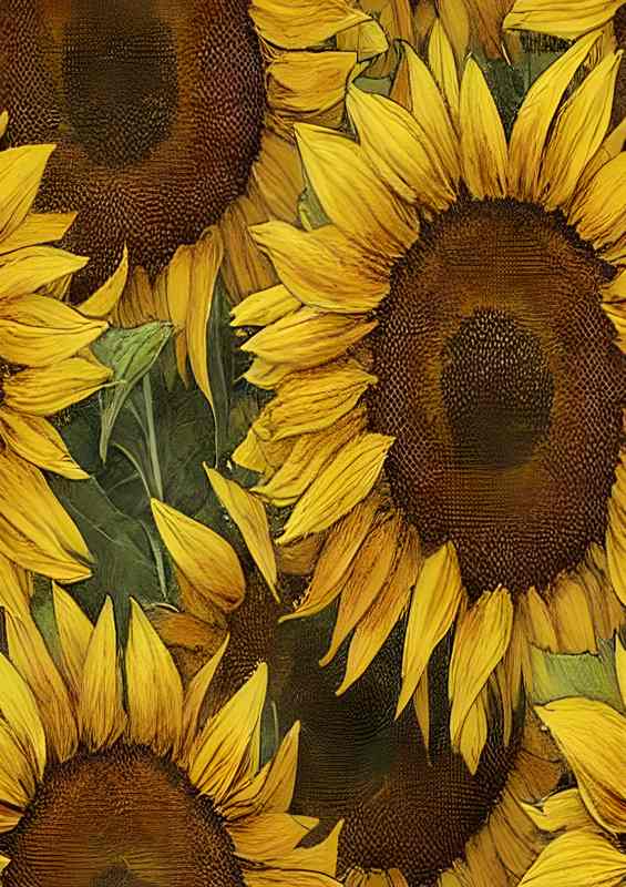 Aquarell Sunflowers Muted Colors