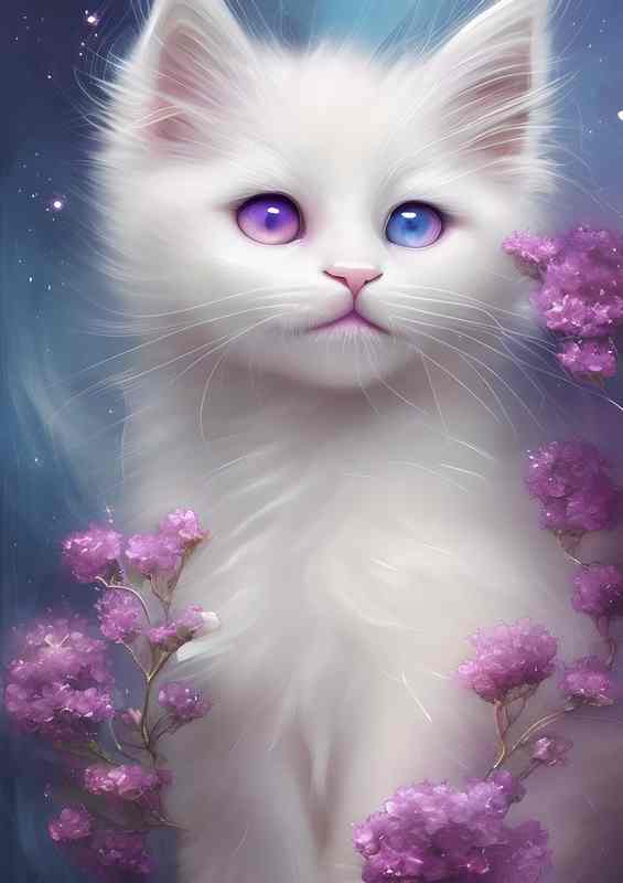 Cute Adorable White Fluffy Kitten