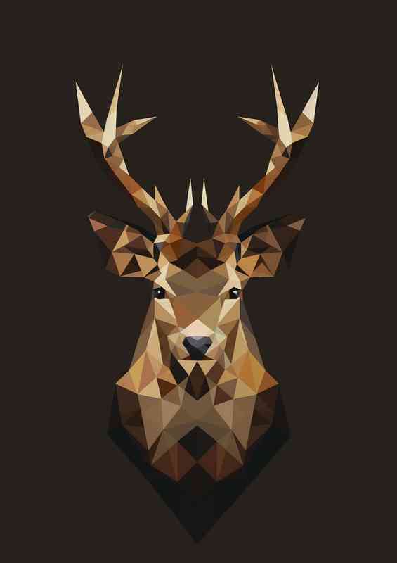 Stag heas in geo form