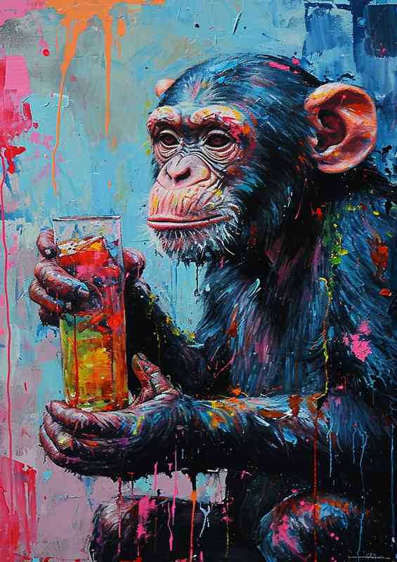 Street monkey painted style