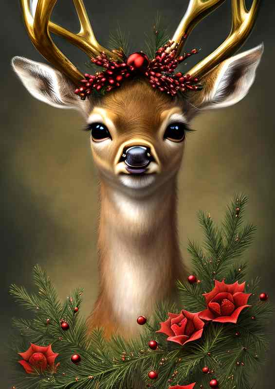 Cute Fawn Deer Big Eyes