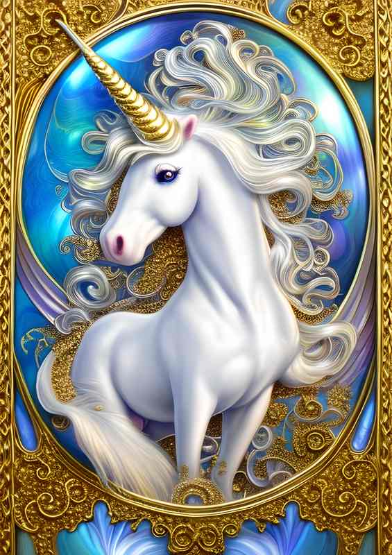 Cute White Unicorn In Full Colour