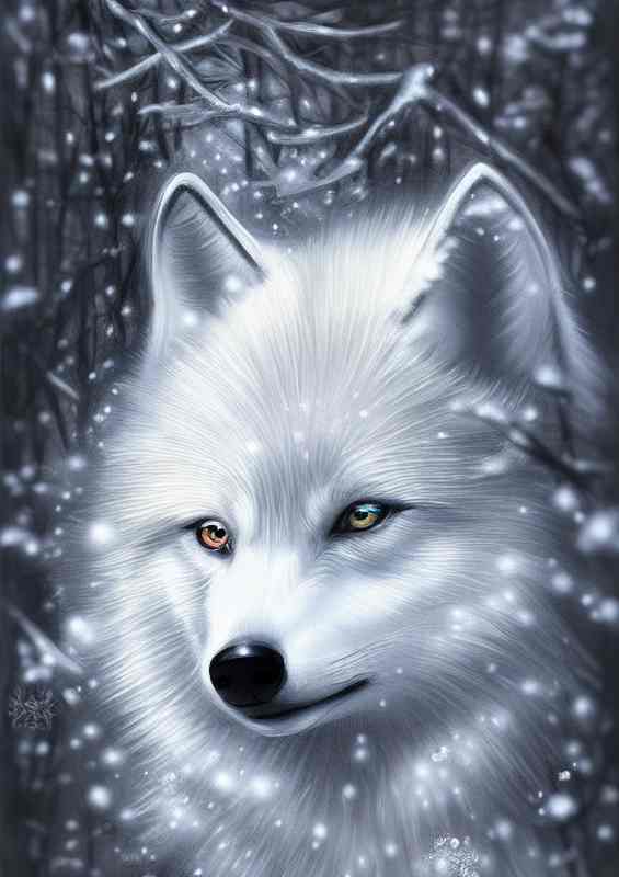 Cute White Wolf In Winter