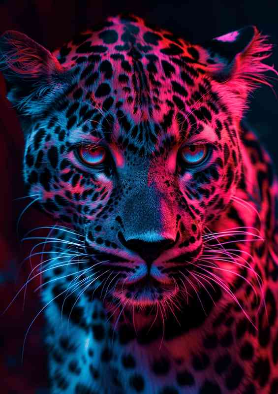 The jungle leopard in pink hues