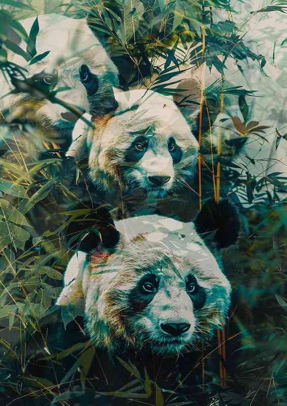 Three Pandas in the jungle