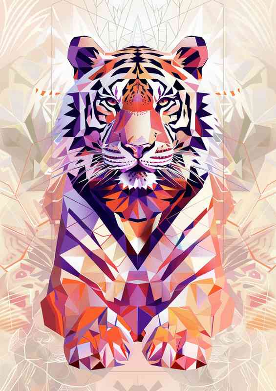 Tiger with geometric design