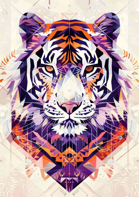 White Tiger and geometric shapes