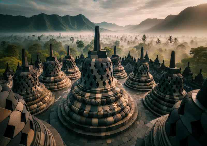 Borobudur Temple Metal Poster