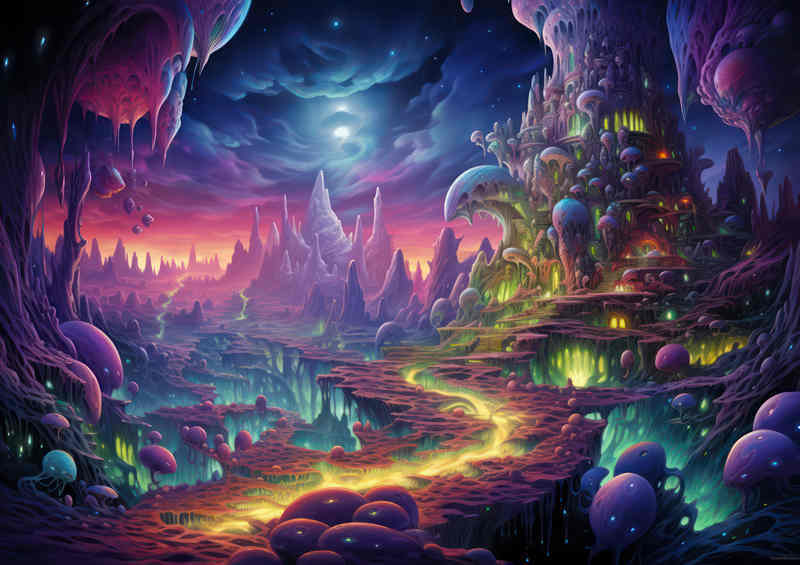 Fan Art Enchanted Fantasy World with a golden path