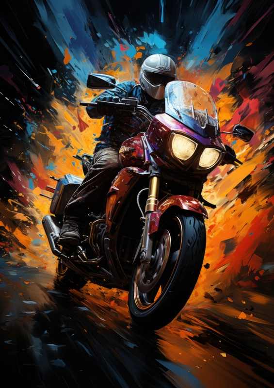 Road bike with splash art colours