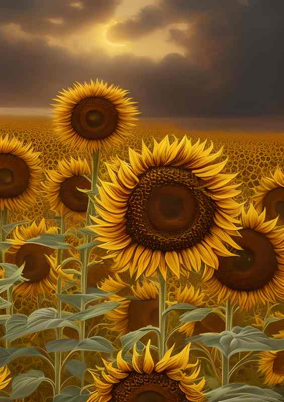 Stunning Botanical Painting Of Sunflowers