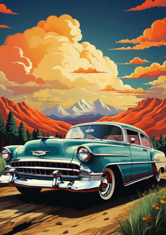 Cadalac old school painted style