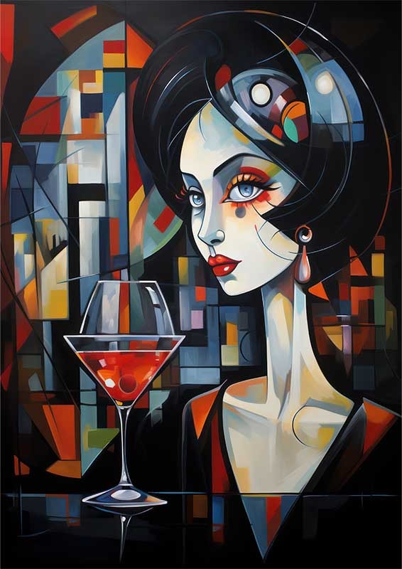 Chromatic Melange woman with a martini