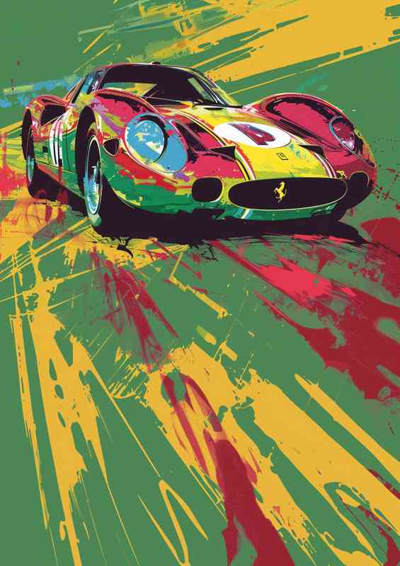 Ferrari Le Mans race car multi coloured
