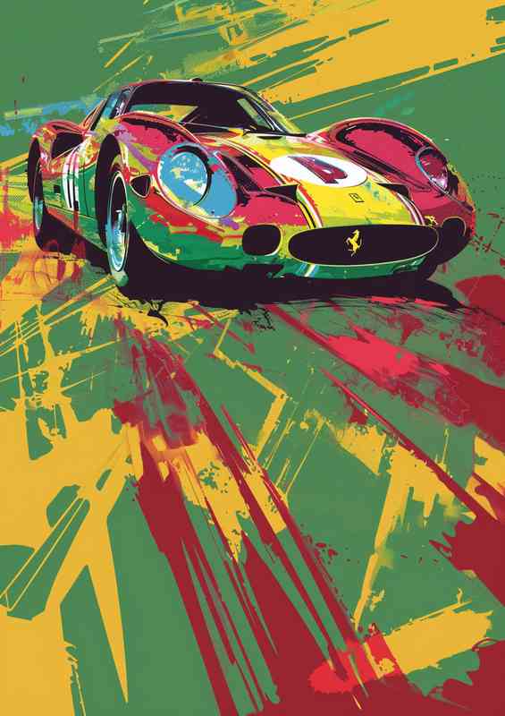 Pop art style Ferrari car