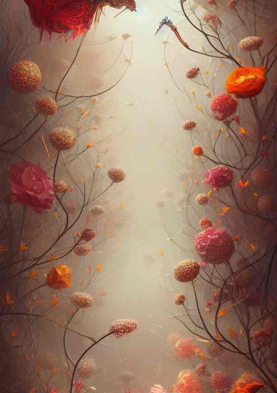 Whimsical Detailed Fantasy Cute Flowers