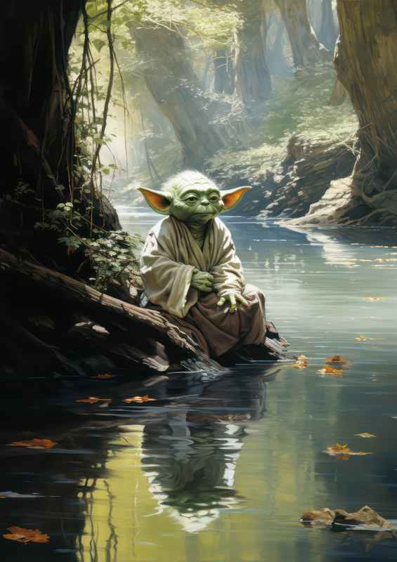 Oceans Lullaby Yoda sitting by the river