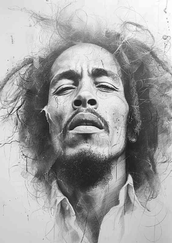 Bob Marley doodle pencil art