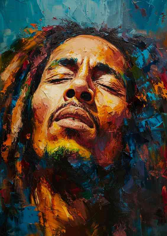 Bob Marley pallet Knife painting In the moment