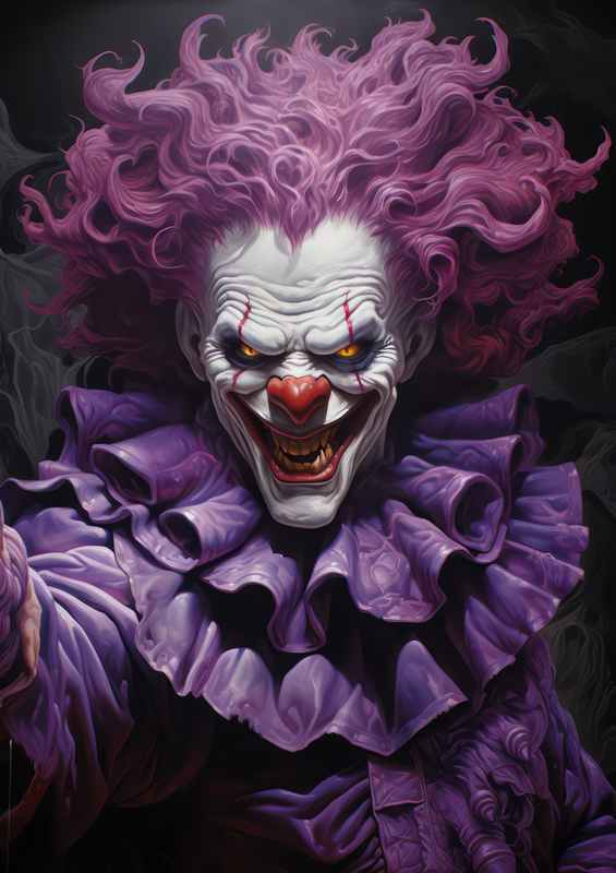 Painted clown in purple