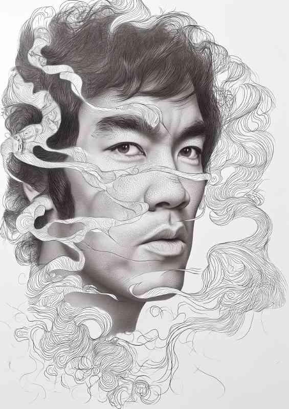 Bruce lee pencil doodle art