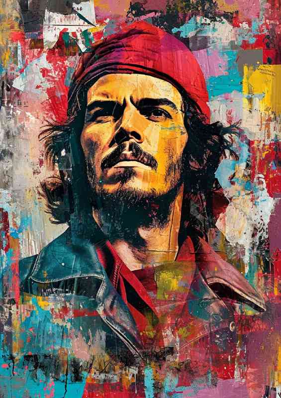 Che Guevara in collage in the style abstract