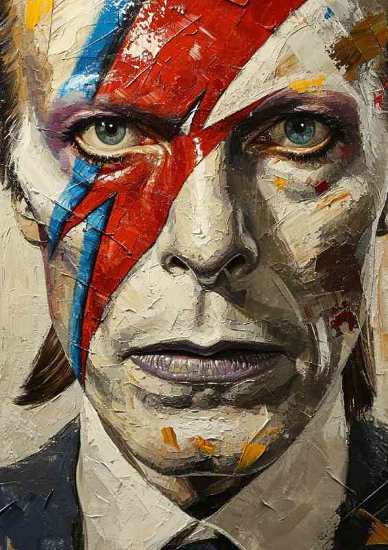 David Bowie pallet knife painting | Metal Poster