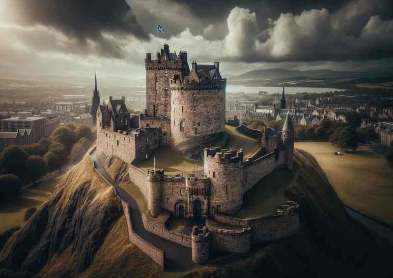 Castle Edinburgh medieval fortress with its tower house