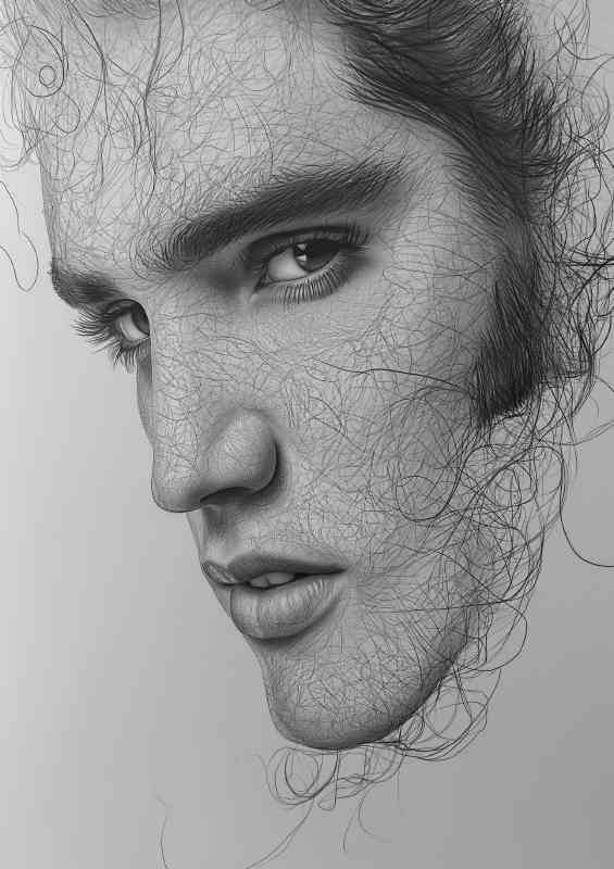 Elvis Presley doodle pencil face