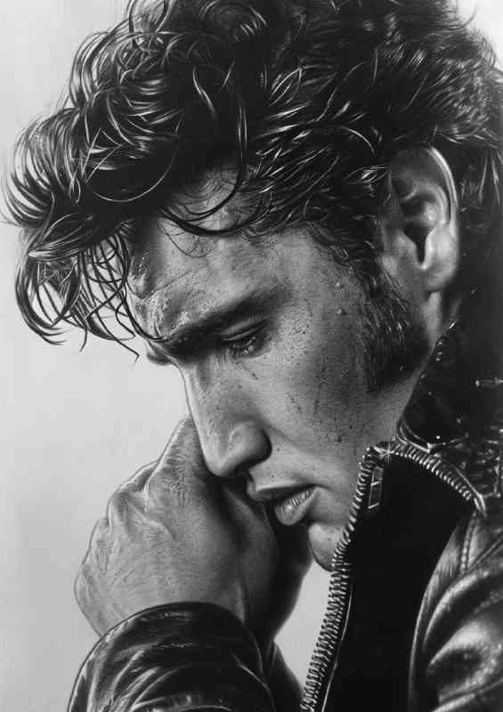 Elvis Presley pencil drawing that represents