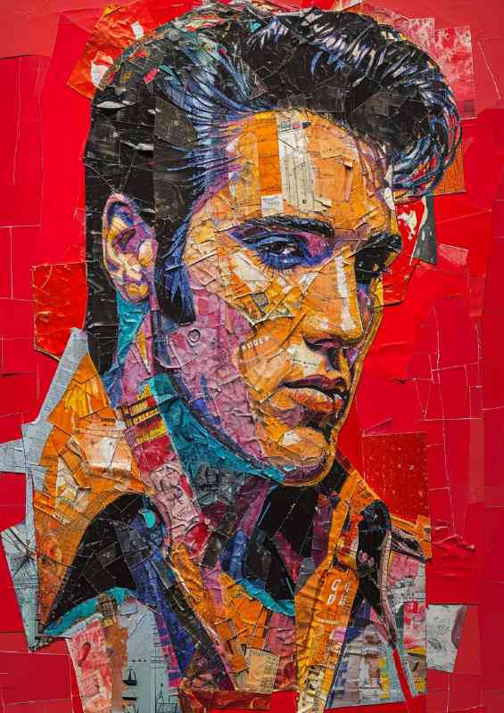 Elvis Presley with red background