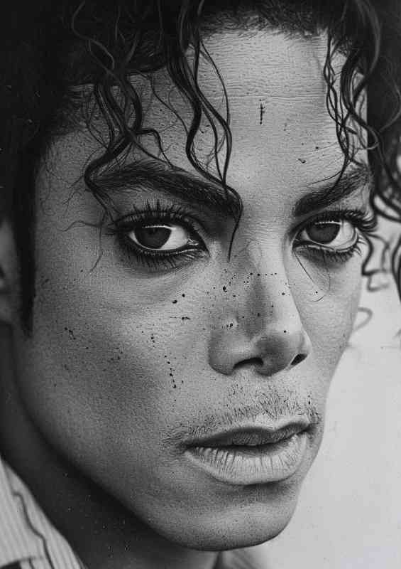 Michael Jackson black and white art | Metal Poster