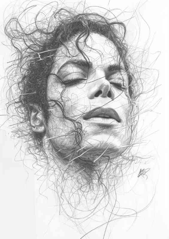 Michael Jackson doodle pencil art