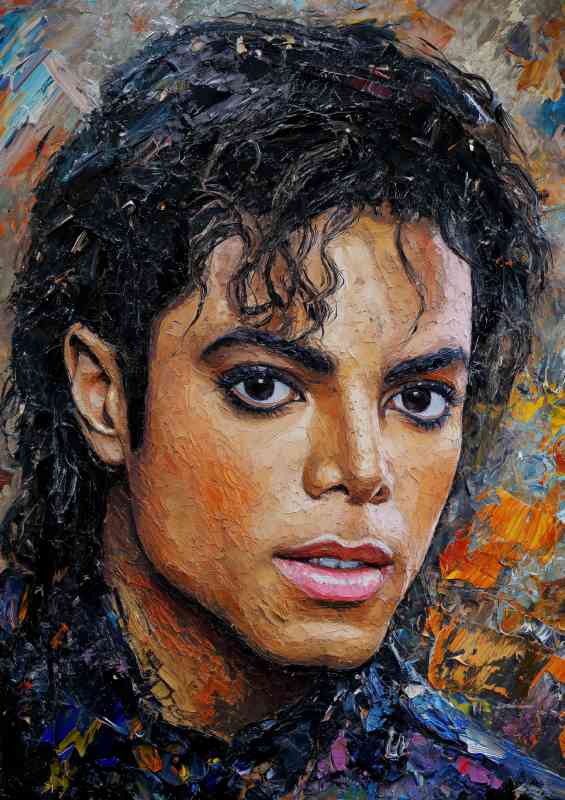 Michael Jackson pallet knife painting that represents