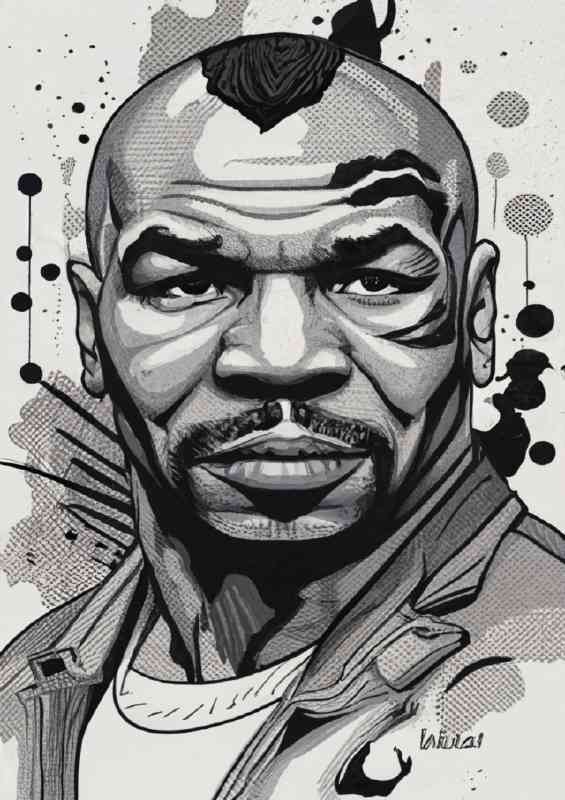 Mike Tyson painting ink style