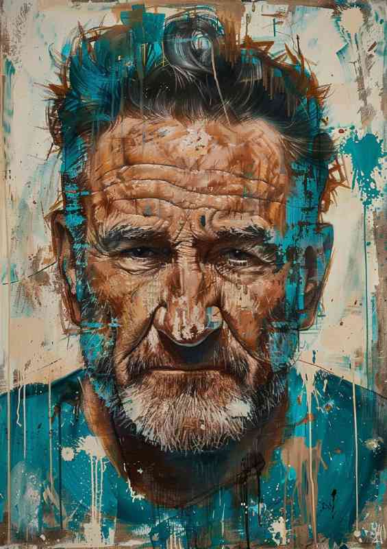 Robin Williams in the style of painted art