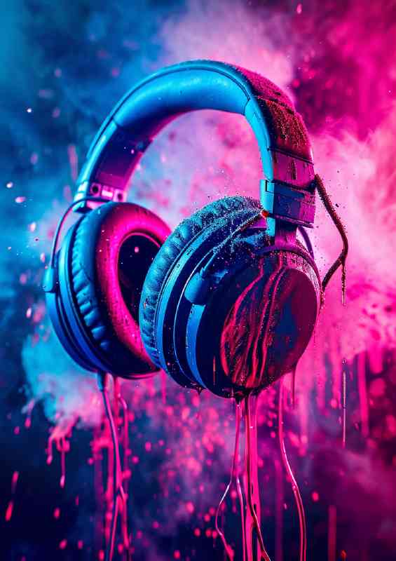 Cute colorful beautiful dj headphones