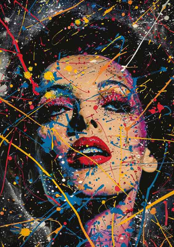 Edith Piaf with vibrant colours
