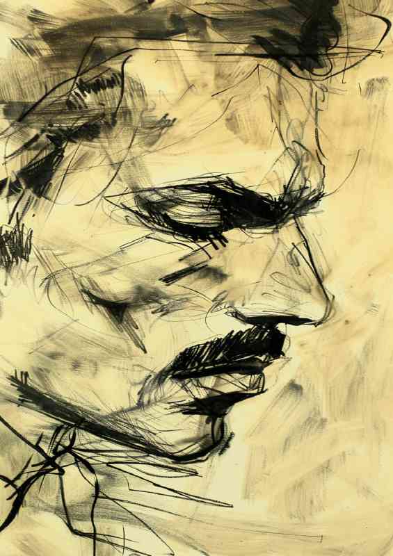 Freddy Mercury a close up abstract sketch