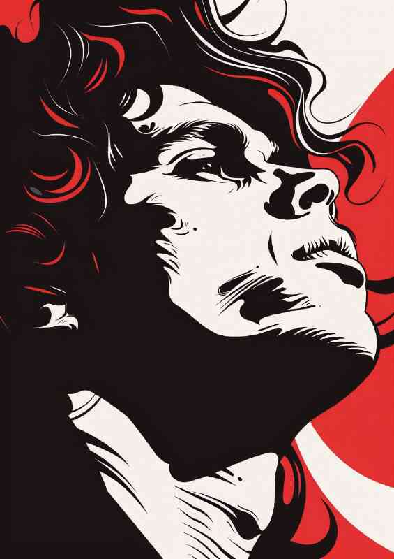Jim Morrison in vector art form